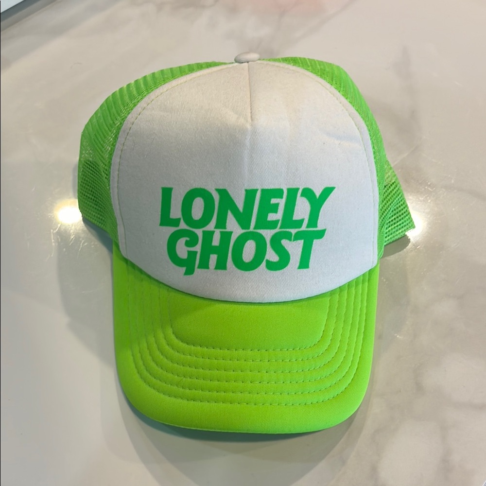 Lonely Ghost Green and White Trucker Hat